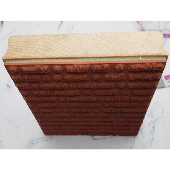 Hero Arts Wordprints Celebrate Large Background Wood Mounted Rubber Stamp - Picture 4 of 7